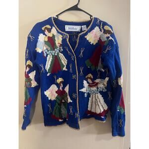 Vintage Embroidered Angel Knit Cardigan